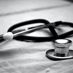 Black and white stethoscope