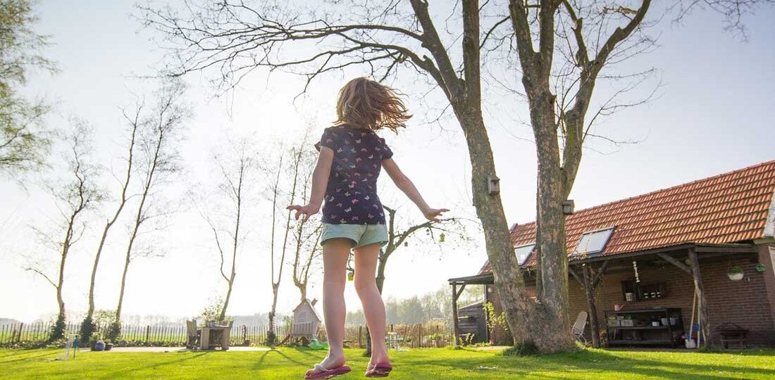 Girl on a trampoline