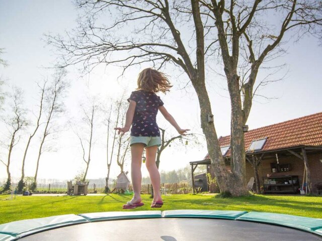 Girl on a trampoline