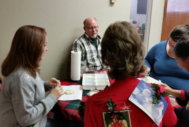 IHS staff around a table