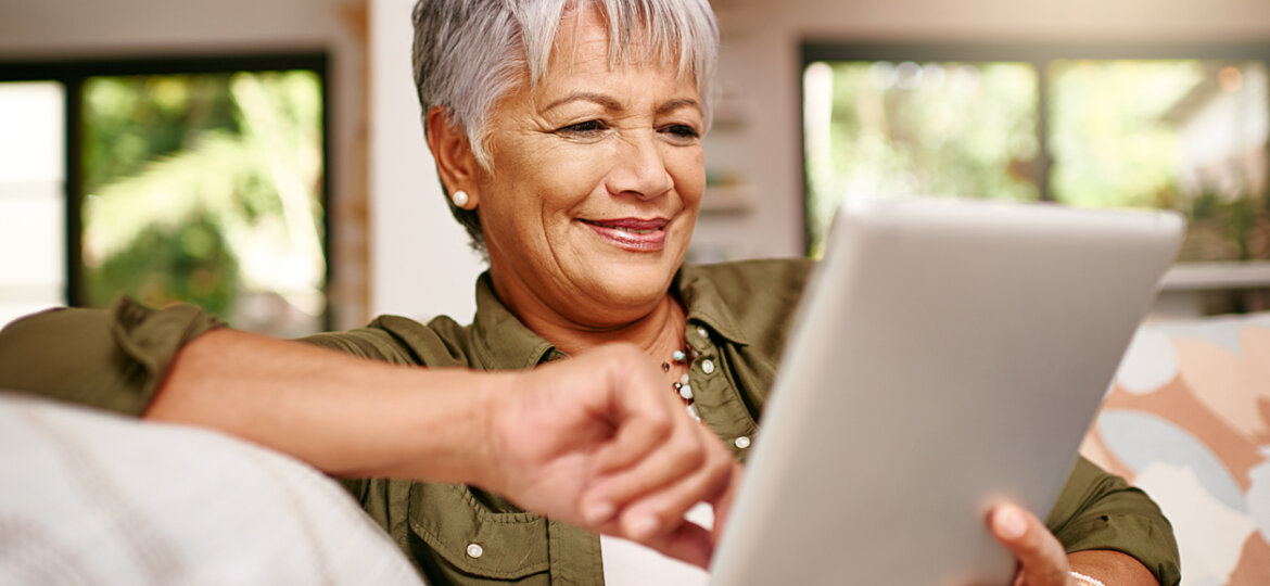 Senior woman on digital tablet