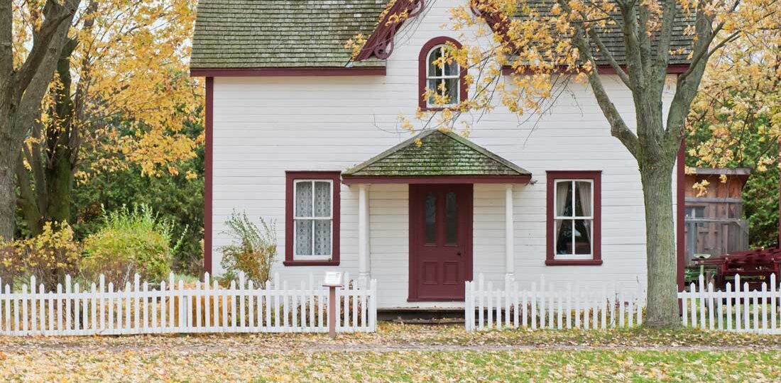 White home in fall