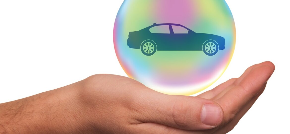 Hand with bubble car