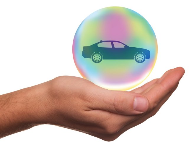 Hand with bubble car