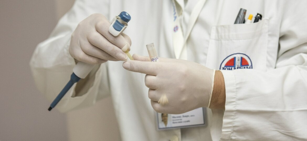 Doctor in white lab coat