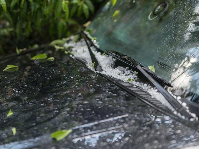 Hail on car