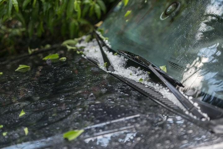 Hail on car