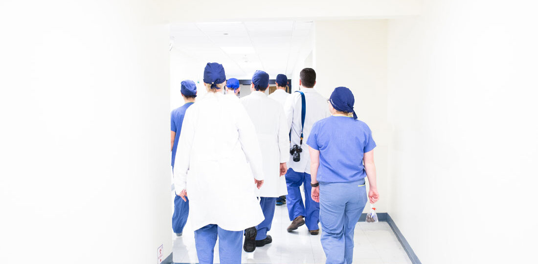 Medical team walking