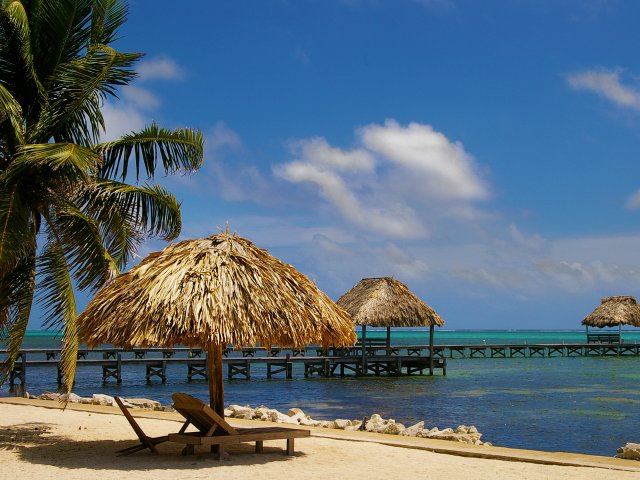 Cabanas on a beach