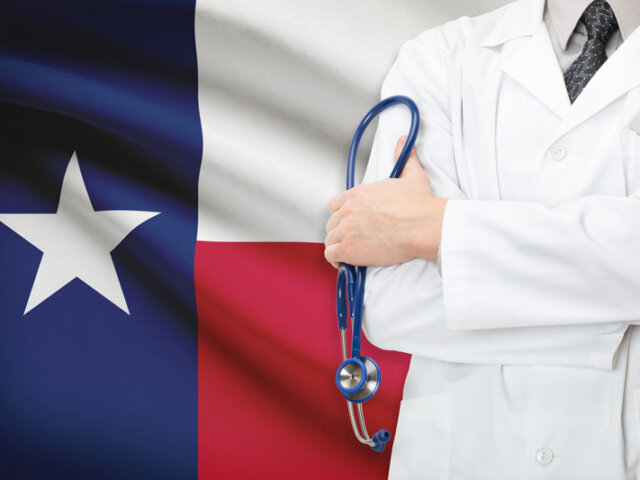 Doctor and Texas flag