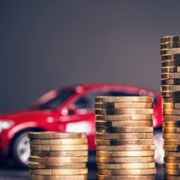 Red car coin stacks