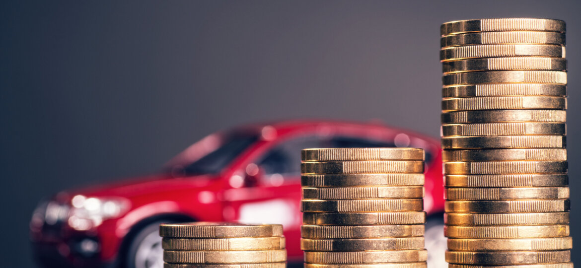 Red car coin stacks