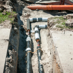 Underground heating pipes