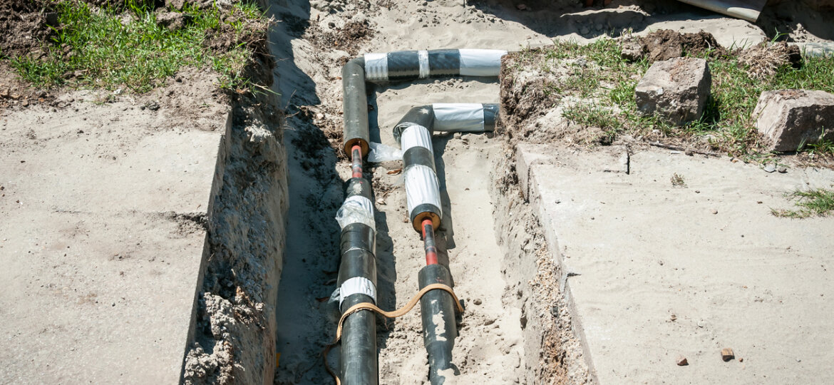 Underground heating pipes