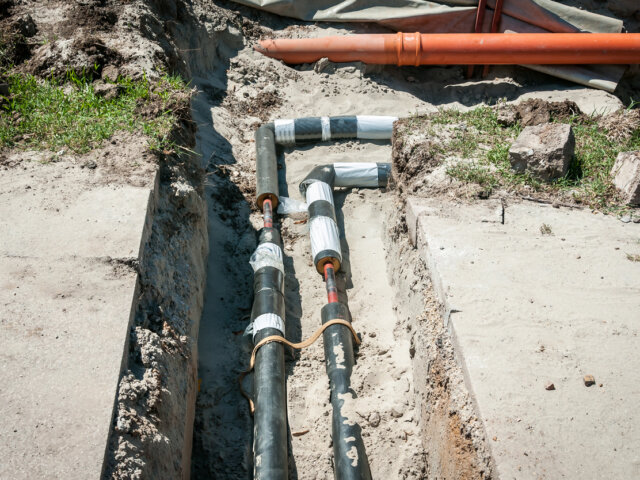 Underground heating pipes