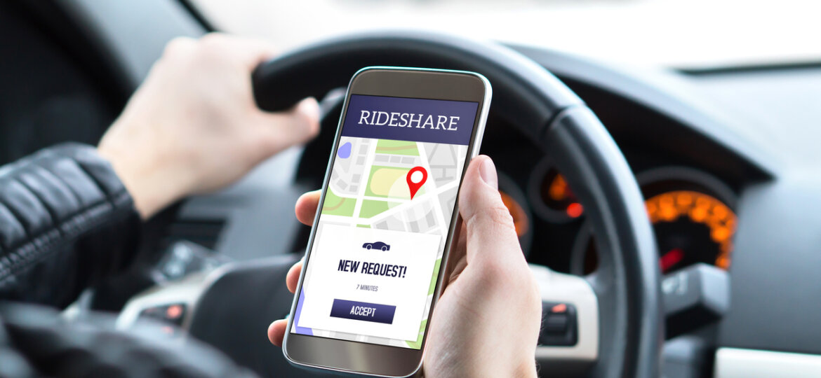 Driver using rideshare app