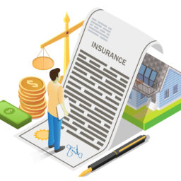 House insurance concept vector flat isometric illustration