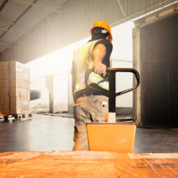 Man and pallet mover