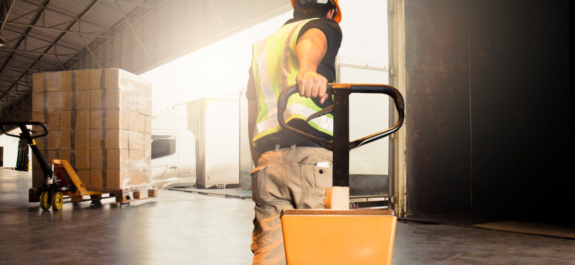 Man and pallet mover