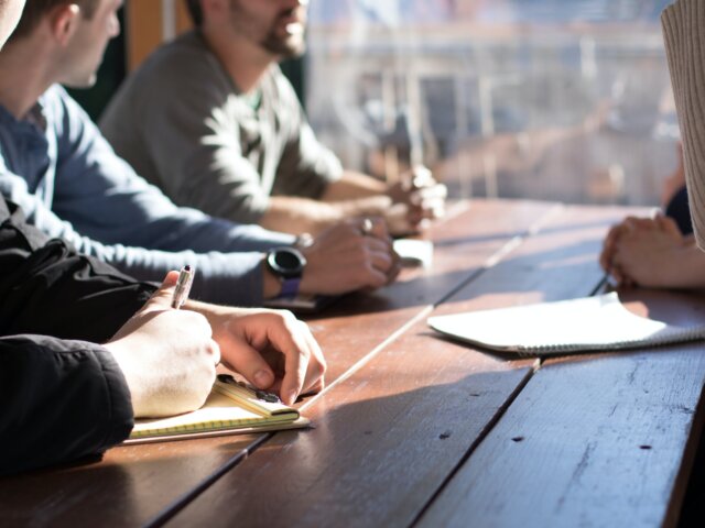 People sitting around a table