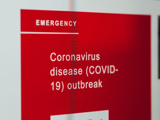 Red Coronavirus sign