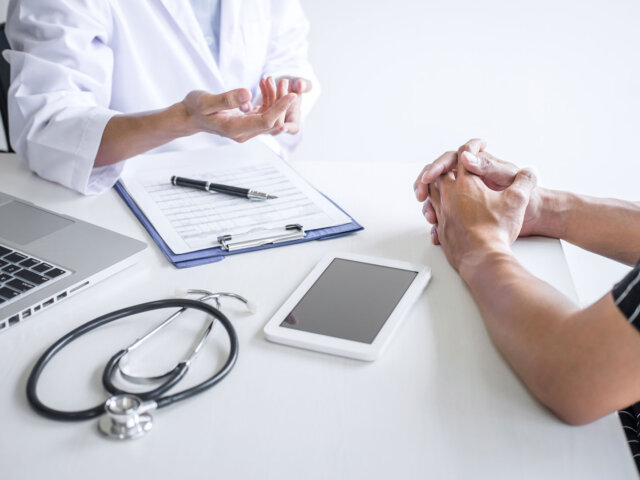 Doctor having a conversation with a patient