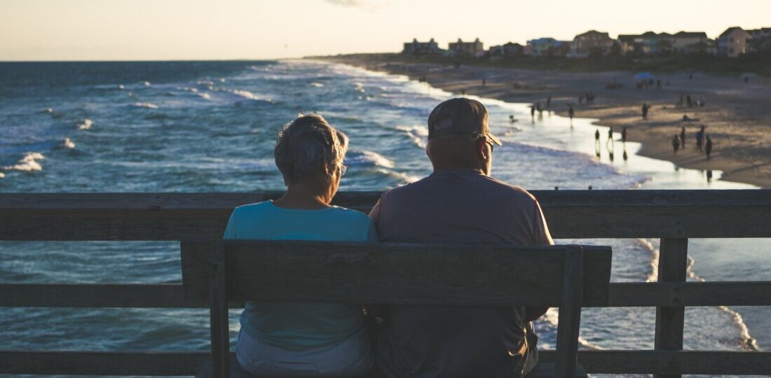 Man and woman at bench